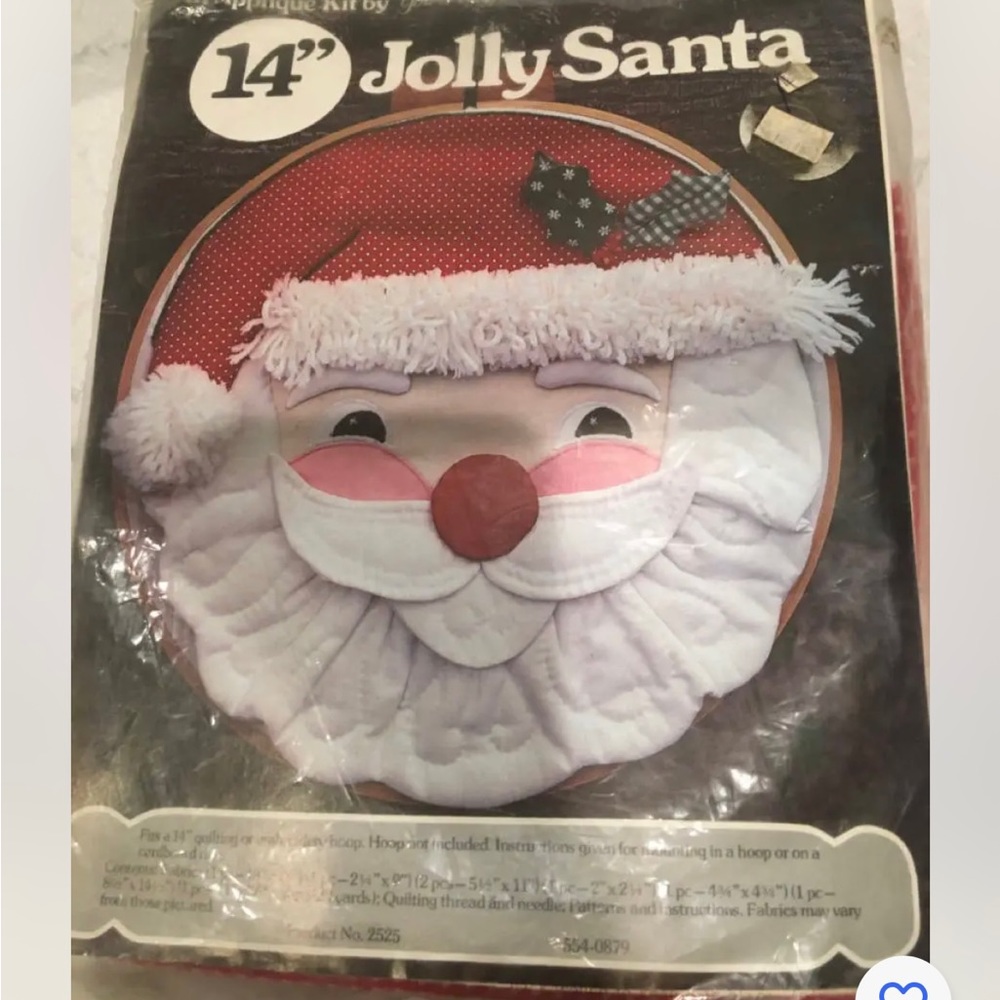 Vintage Yours Truly Christmas Jolly Santa Kit 14" 1979 Calico Fabrics